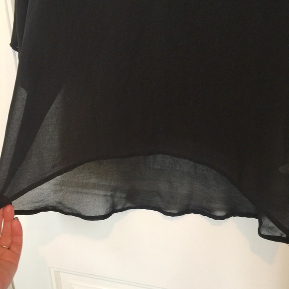 Pins and Needles black chiffon dolman blouse S - Picture 3 of 5